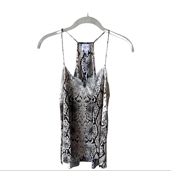 CAMI NYC Racer Snake-Print Charmeuse Cami with Lace (XS) - Picture 14 of 14